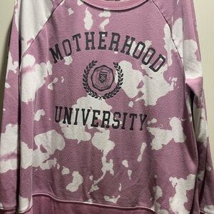 Pink and White Graphic Sweatshirt